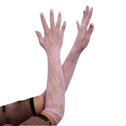 Floral Transparent Lace Cosplay Gloves
